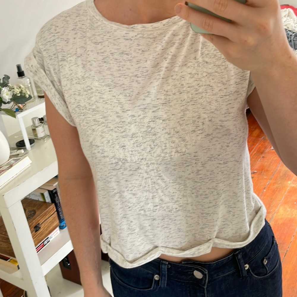 Stitched eagle crop top